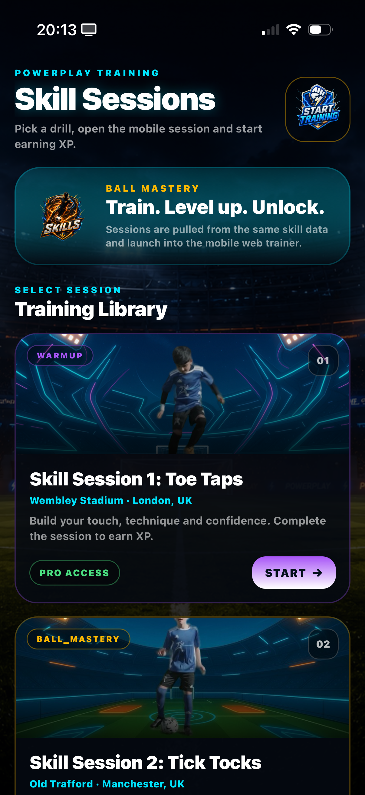 PowerPlay Tek skill sessions and training library